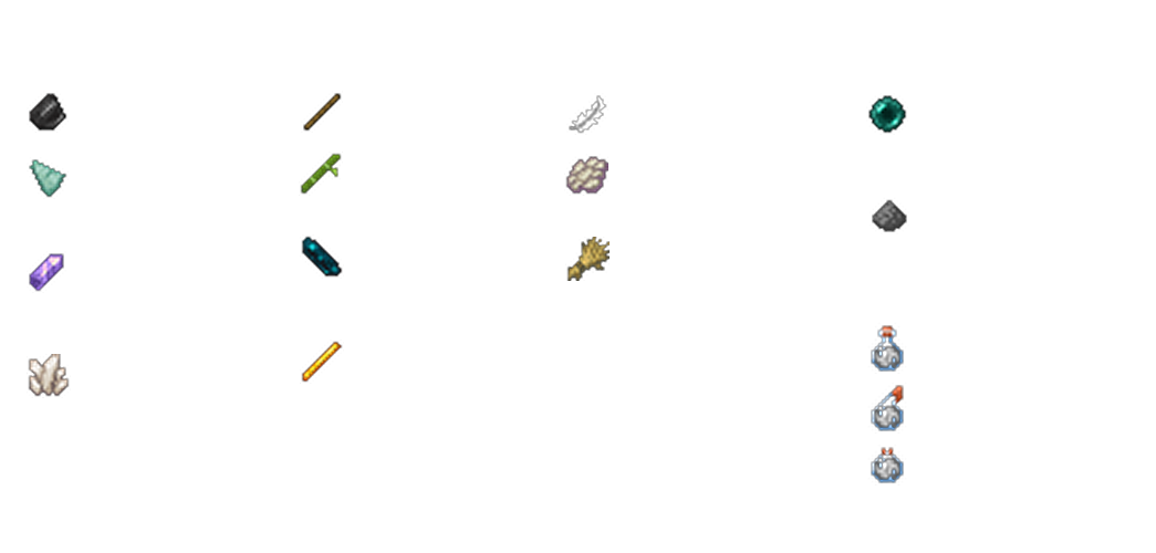 Custom Arrows Material Overview Table