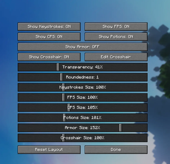 Customization Menu