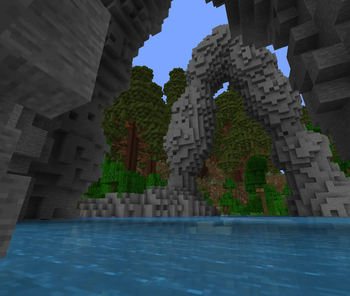 rocks and redwood