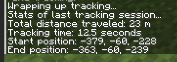 Stats after tracking has finished