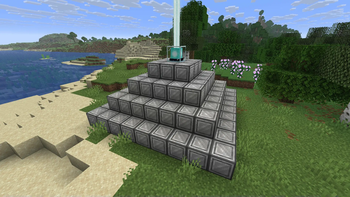 Steel Blocks can be used to create a working Beacon