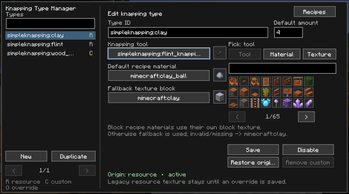 Knapping Type Manager