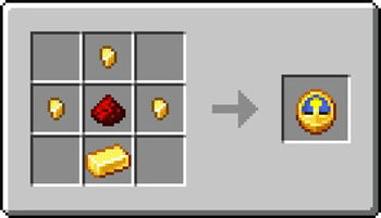 New clock recipe uses three gold nuggets, one gold ingot and redstone dust.