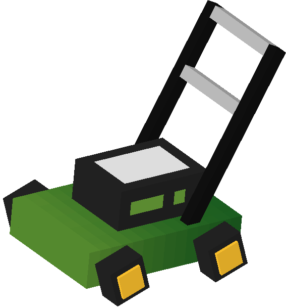 Lawn mower in action