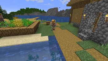 The fisherman is fishing.