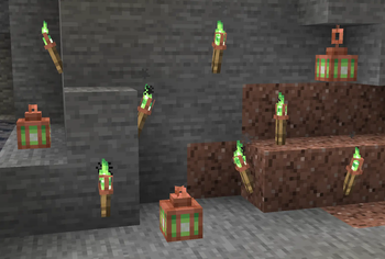 Copper torches and lanters