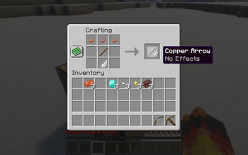 Copper arrow crafting (with Faithful 32x)