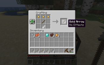 Gold arrow crafting (vanilla)