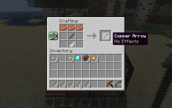 Copper arrow crafting (vanilla)