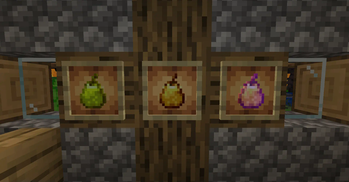 Pears in Glowing Item Frames.