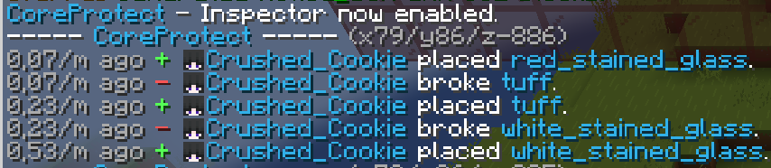 Coreprotect logs [Coming soon]