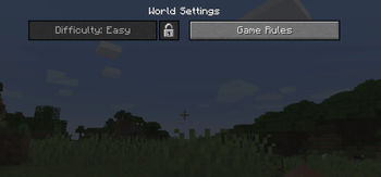 World Settings screen