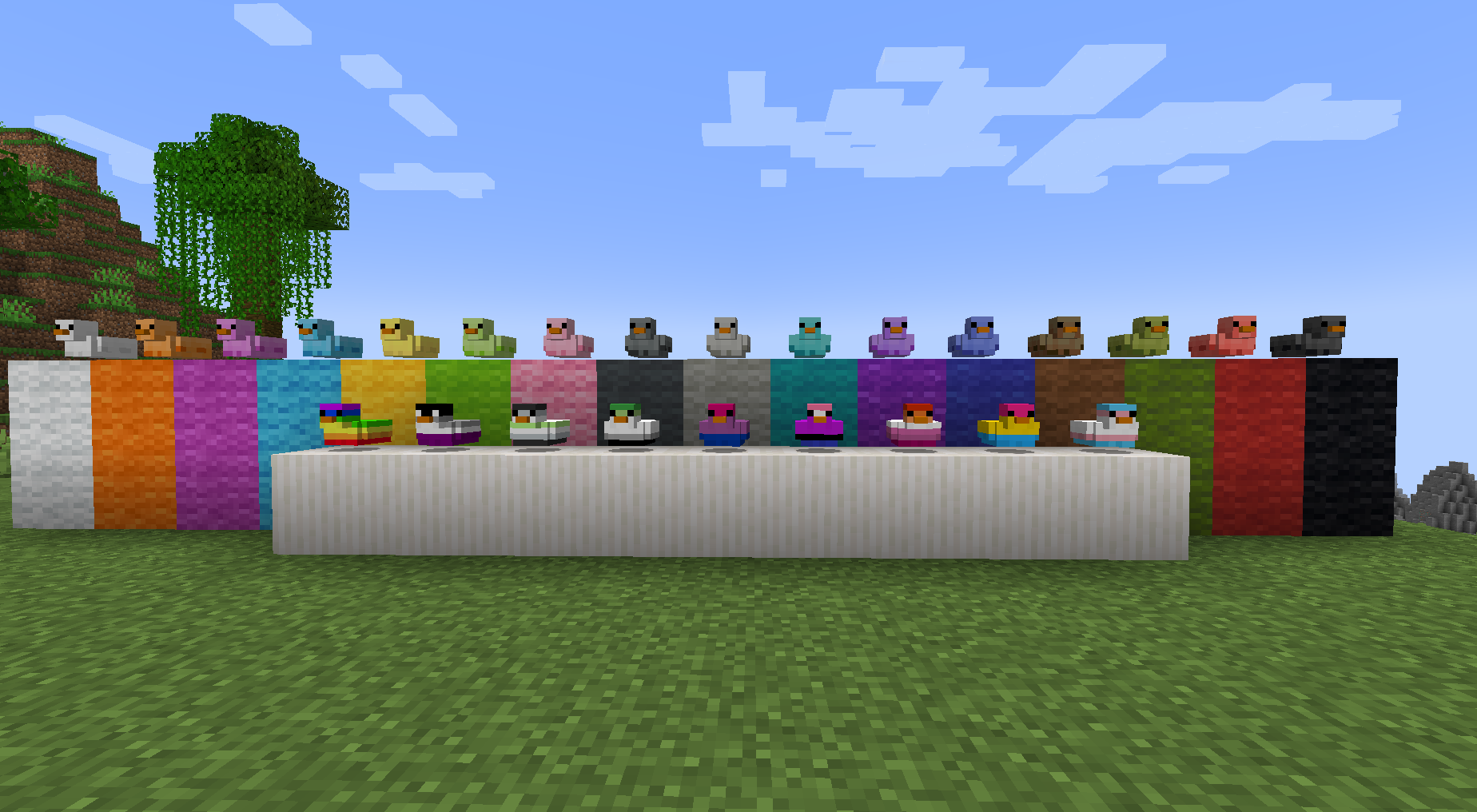 All the ducks the mod contains as of version v0.2.0