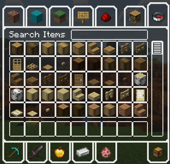 Item search tab