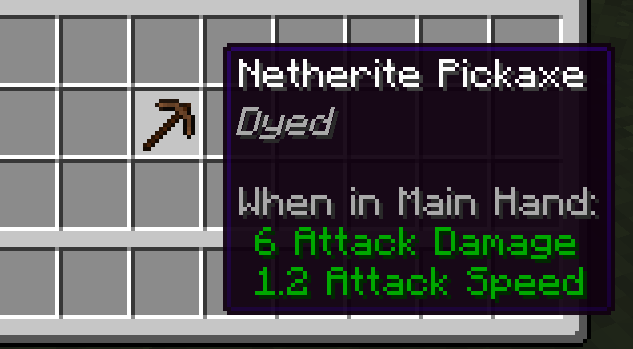 A Netherite Pickaxe that looks like a Wooden Pickaxe