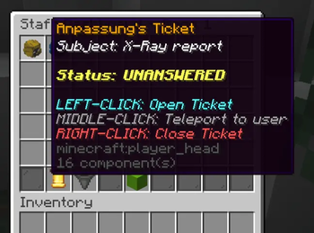 Ticket Hover staff view