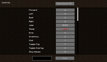 Controls Screen