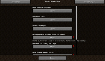 User Interface Config