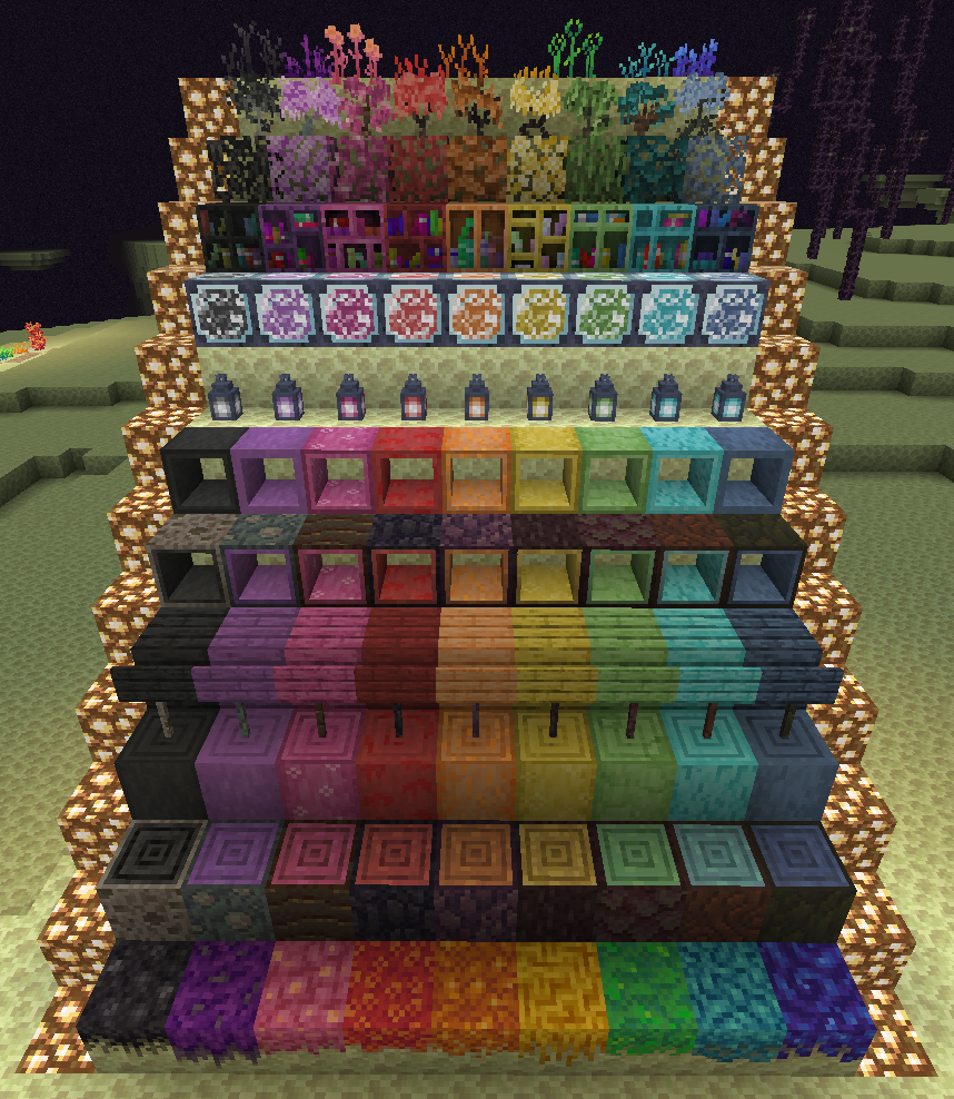Here you can see Dark, Infusorial, Budding, Redleaf, Fire, Shining, Serene, Scab and Indigo Blocks