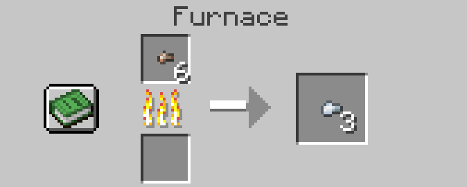 Smelting 3 Raw Iron Nuggets at once in a normal furnace