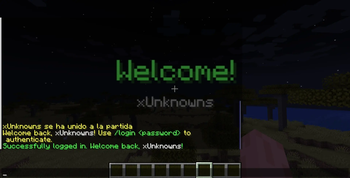 successful /login message