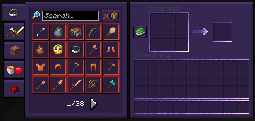 Crafting Table Inventory