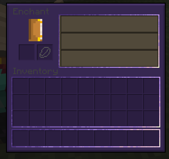 Enchanting table Inventory