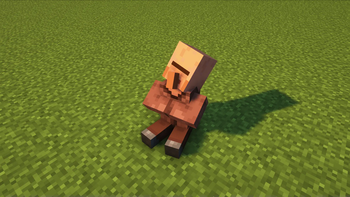 Tag "Villager4": (Animated) Villager sitting sleeping. 