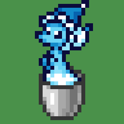 An image of a Mizzle inside a Minecraft Bucket. (Animated)