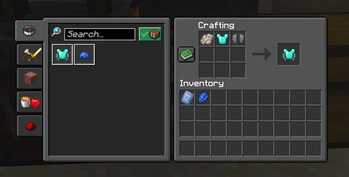 crafting in crafting table