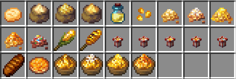 Updated creative menu from 1.0.1 !
Features texture upgrades for grandma's cornbread, corn syrup cookie and polenta, aswell as bug fixes