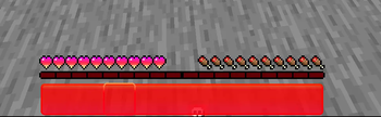 Hotbar, hearts, level, and XP bar