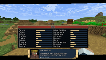Skills menu