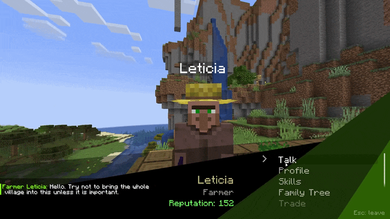 Profile menu