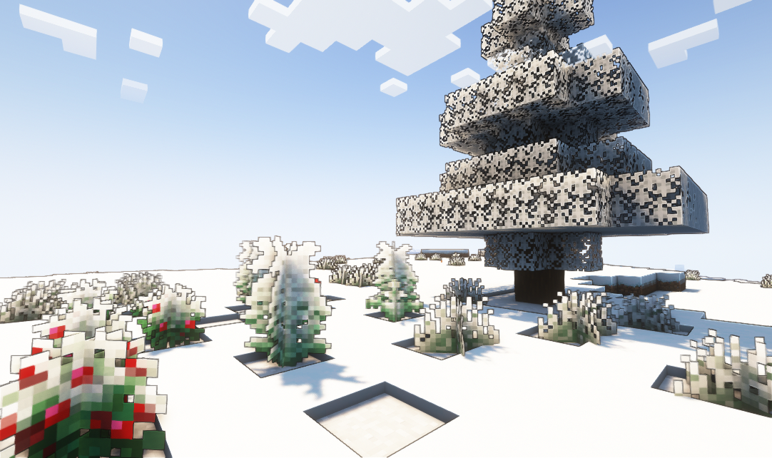 White Leaves/Grass in Snow Biomes – Winter Foliage