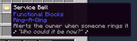 The bell in action in the inventory.