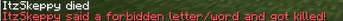 Player said forbidden letter/word