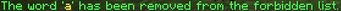 Word/Letter removed from the list