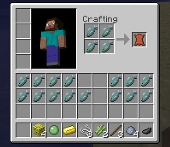 My inventory after one fishing rod of fishing