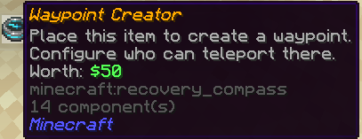 Waypoint creation item lore