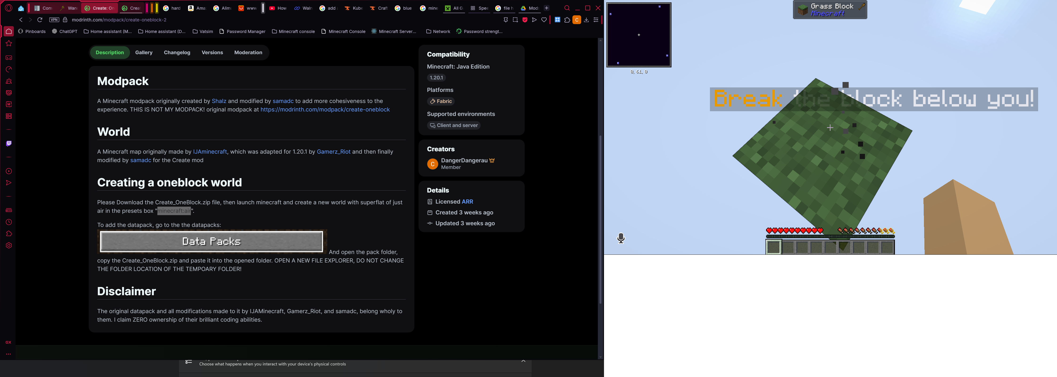 Screenshot modpacku Create: Oneblock 2 (1/1)