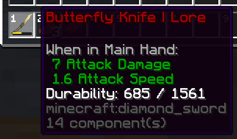 Showcase of a Diamond Sword being a Butterfly Knife | Lore