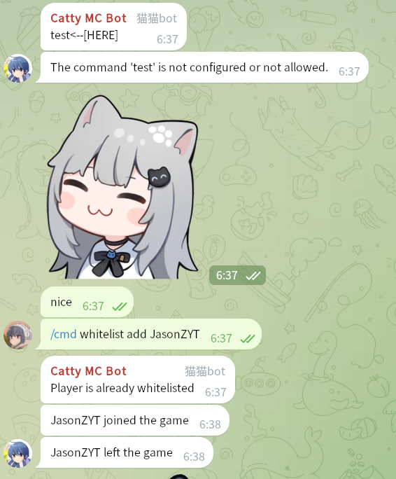 Executing Command on Telegram