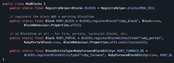 Example of Block & Block Entity's with the mod.