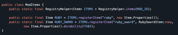 Item's Usage Example