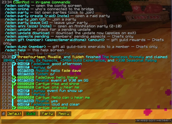 The mod in action in the chat