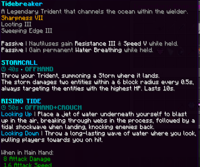 TideBreaker Abilities