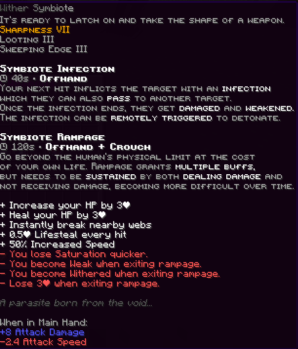 WitherSymbiote Abilities