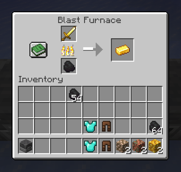 Golden armor piece/tool → Gold ingot