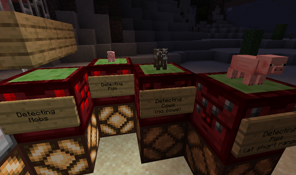 Filtered Mob Detectors will display what type of mob they are looking for while the player is near the block.